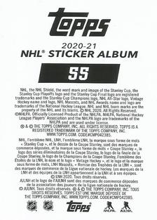 2020-21 Topps NHL Sticker Collection #55 Jack Eichel Back