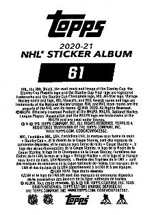 2020-21 Topps NHL Sticker Collection #61 Rasmus Dahlin Back