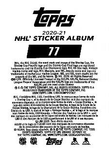 2020-21 Topps NHL Sticker Collection #77 Matthew Tkachuk Back