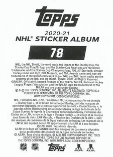 2020-21 Topps NHL Sticker Collection #78 Elias Lindholm Back
