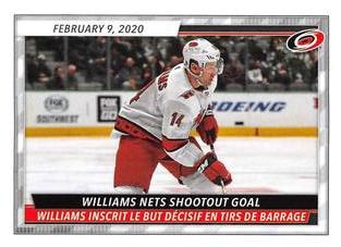 2020-21 Topps NHL Sticker Collection #87 Williams Nets Shootout Goal Front