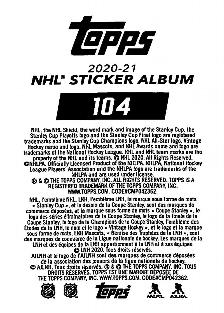 2020-21 Topps NHL Sticker Collection #104 2019/20 Team Highlight Back