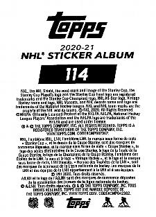 2020-21 Topps NHL Sticker Collection #114 Brandon Saad Back