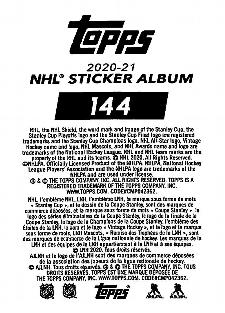 2020-21 Topps NHL Sticker Collection #144 Joonas Korpisalo Back