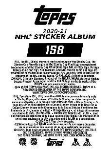 2020-21 Topps NHL Sticker Collection #158 Ben Bishop Back