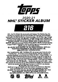 2020-21 Topps NHL Sticker Collection #216 Sergei Bobrovsky Back