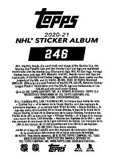 2020-21 Topps NHL Sticker Collection #246 Alex Stalock Back