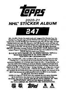2020-21 Topps NHL Sticker Collection #247 Eric Staal Back