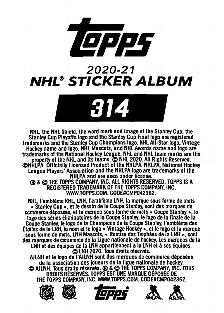 2020-21 Topps NHL Sticker Collection #314 Brock Nelson Back