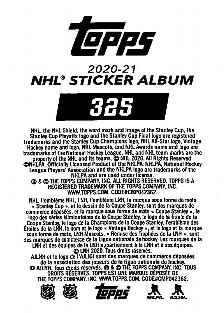 2020-21 Topps NHL Sticker Collection #325 2019/20 Team Highlight Back