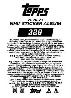 2020-21 Topps NHL Sticker Collection #328 Mika Zibanejad Back
