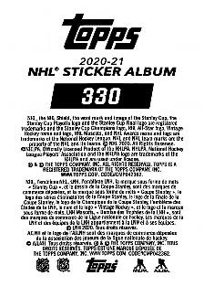 2020-21 Topps NHL Sticker Collection #330 Henrik Lundqvist Back