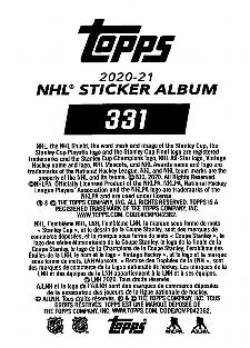 2020-21 Topps NHL Sticker Collection #331 Mika Zibanejad Back