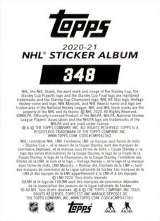 2020-21 Topps NHL Sticker Collection #348 Craig Anderson Back