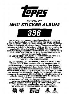 2020-21 Topps NHL Sticker Collection #356 Ron Hainsey Back