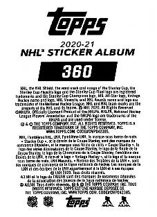 2020-21 Topps NHL Sticker Collection #360 Gritty Back