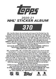 2020-21 Topps NHL Sticker Collection #370 Ivan Provorov Back