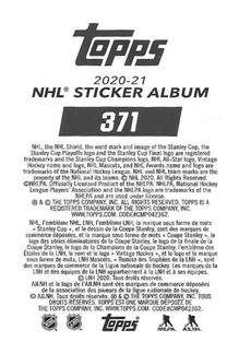 2020-21 Topps NHL Sticker Collection #371 Matt Niskanen Back