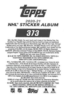 2020-21 Topps NHL Sticker Collection #373 Travis Sanheim Back