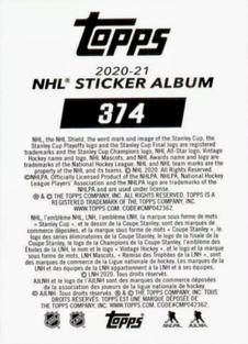 2020-21 Topps NHL Sticker Collection #374 Joel Farabee Back