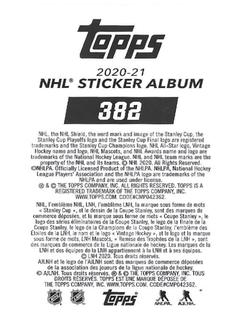 2020-21 Topps NHL Sticker Collection #382 Matt Murray Back