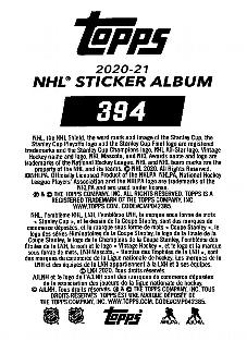 2020-21 Topps NHL Sticker Collection #394 S.J. Sharkie Back