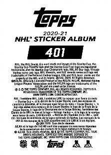 2020-21 Topps NHL Sticker Collection #401 Evander Kane Back