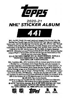 2020-21 Topps NHL Sticker Collection #441 Tyler Johnson Back