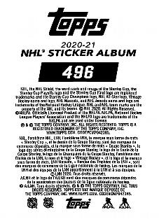 2020-21 Topps NHL Sticker Collection #496 Slapshot Back