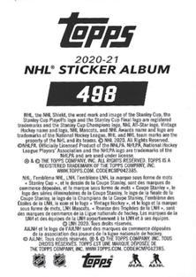 2020-21 Topps NHL Sticker Collection #498 John Carlson Back