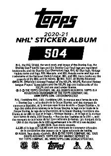 2020-21 Topps NHL Sticker Collection #504 Evgeny Kuznetsov Back