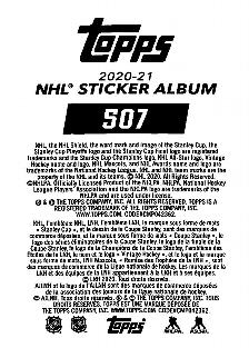 2020-21 Topps NHL Sticker Collection #507 Tom Wilson Back