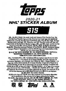 2020-21 Topps NHL Sticker Collection #515 Blake Wheeler Back