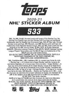 2020-21 Topps NHL Sticker Collection #533 John Marino Back