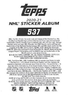 2020-21 Topps NHL Sticker Collection #537 Vladislav Gavrikov Back