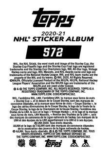 2020-21 Topps NHL Sticker Collection #572 Jack Eichel Back
