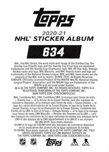 2020-21 Topps NHL Sticker Collection #634 Marc Staal Back