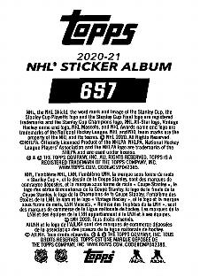 2020-21 Topps NHL Sticker Collection #657 Patrick Kane Back