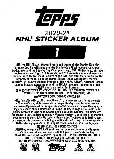 2020-21 Topps NHL Sticker Collection #1 Anaheim Ducks Logo Back
