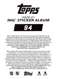 2020-21 Topps NHL Sticker Collection #94 Jake Gardiner Back