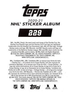 2020-21 Topps NHL Sticker Collection #229 Anze Kopitar Back