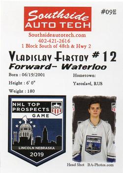 2018-19 Southside Auto Tech NHL Top Prospects Game USHL Team East #09E Vladislav Firstov Back