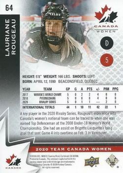 2020-21 Upper Deck Team Canada Juniors #64 Lauriane Rougeau Back