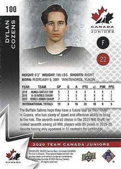 2020-21 Upper Deck Team Canada Juniors #100 Dylan Cozens Back