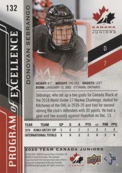 2020-21 Upper Deck Team Canada Juniors #132 Donovan Sebrango Back