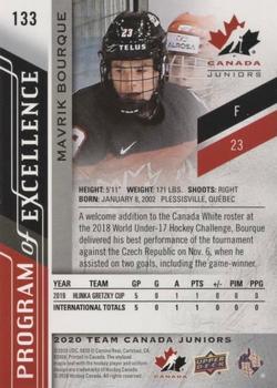 2020-21 Upper Deck Team Canada Juniors #133 Mavrik Bourque Back