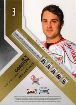 2011-12 Playercards (DEL) - New Arrivals #DEL-NE03 Ben Gordon Back