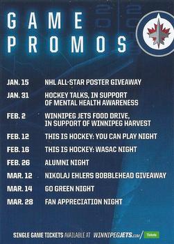 2018-19 Upper Deck Winnipeg Jets SGA #NNO Home Game Promos Back