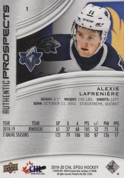2019-20 SP Game Used CHL #1 Alexis Lafreniere Back