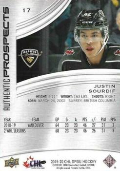 2019-20 SP Game Used CHL #17 Justin Sourdif Back